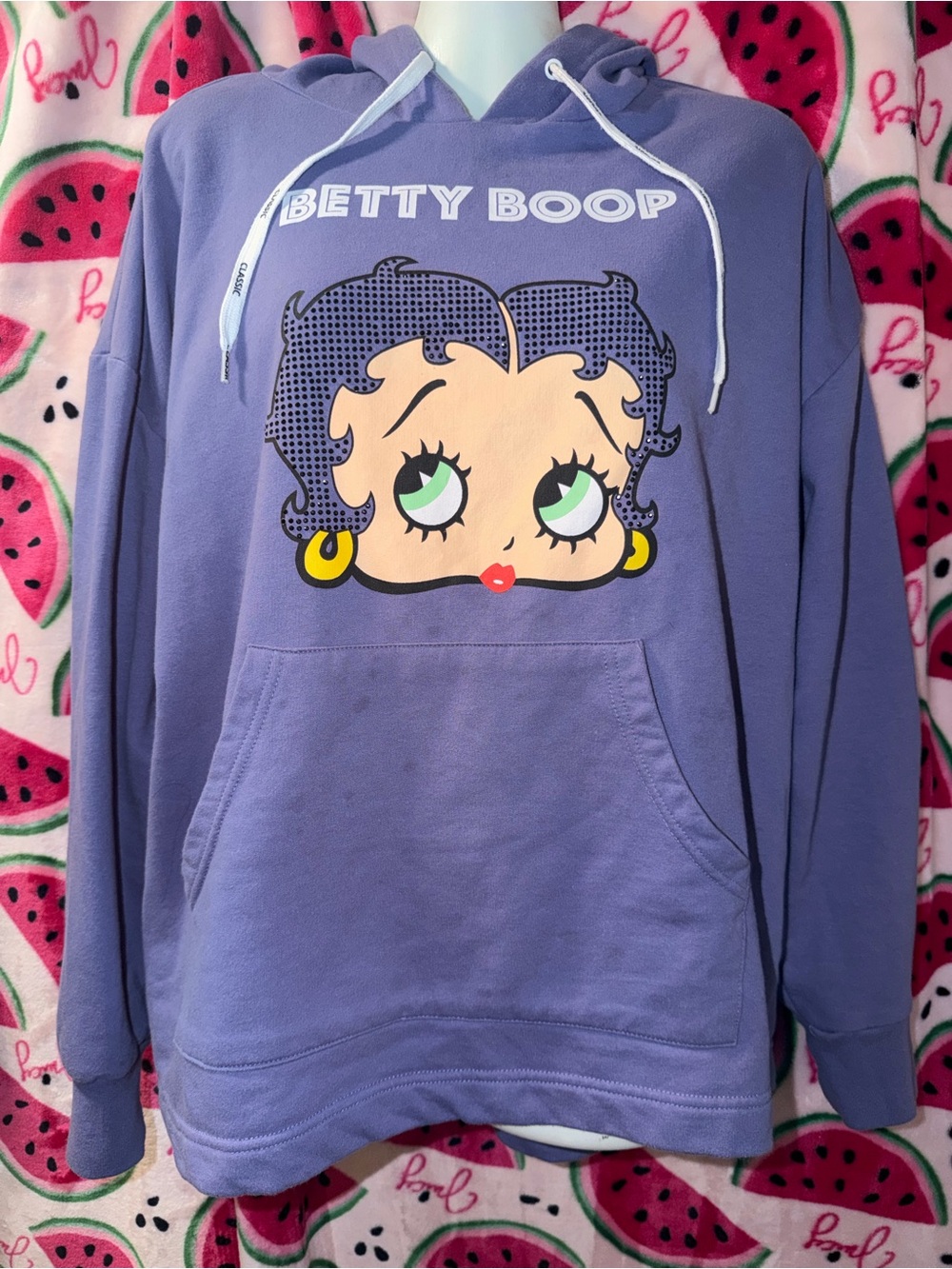 💜 Betty Boop Rhinestone Graphic Hoodie